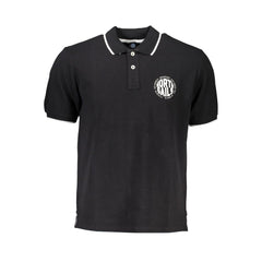 Black Cotton Men Polo Shirt