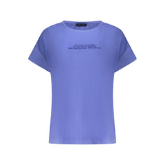 Blue Cotton Women T-Shirt