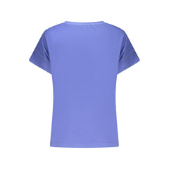Blue Cotton Women T-Shirt