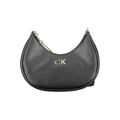 Black Polyester Women Shoulder Bag
