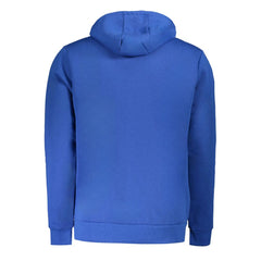 Blue Cotton Men's Hooded Sweatshirt