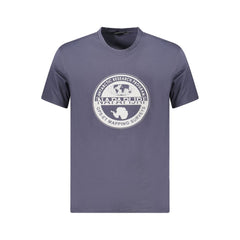 Blue Cotton Men T-Shirt