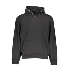 Black Cotton Men's Sweatshirt with Hood