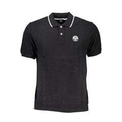 Black Cotton Men Polo Shirt