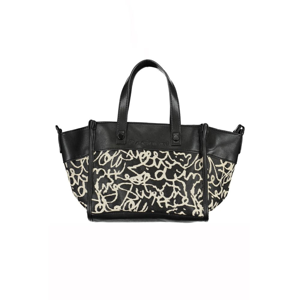 Black Polyester Women Handbag