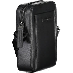Black Polyurethane Men Shoulder Bag