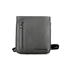 Black Polyurethane Men's Shoulder Bag