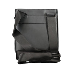 Black Polyurethane Men's Shoulder Bag