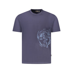 Blue Cotton Men T-Shirt