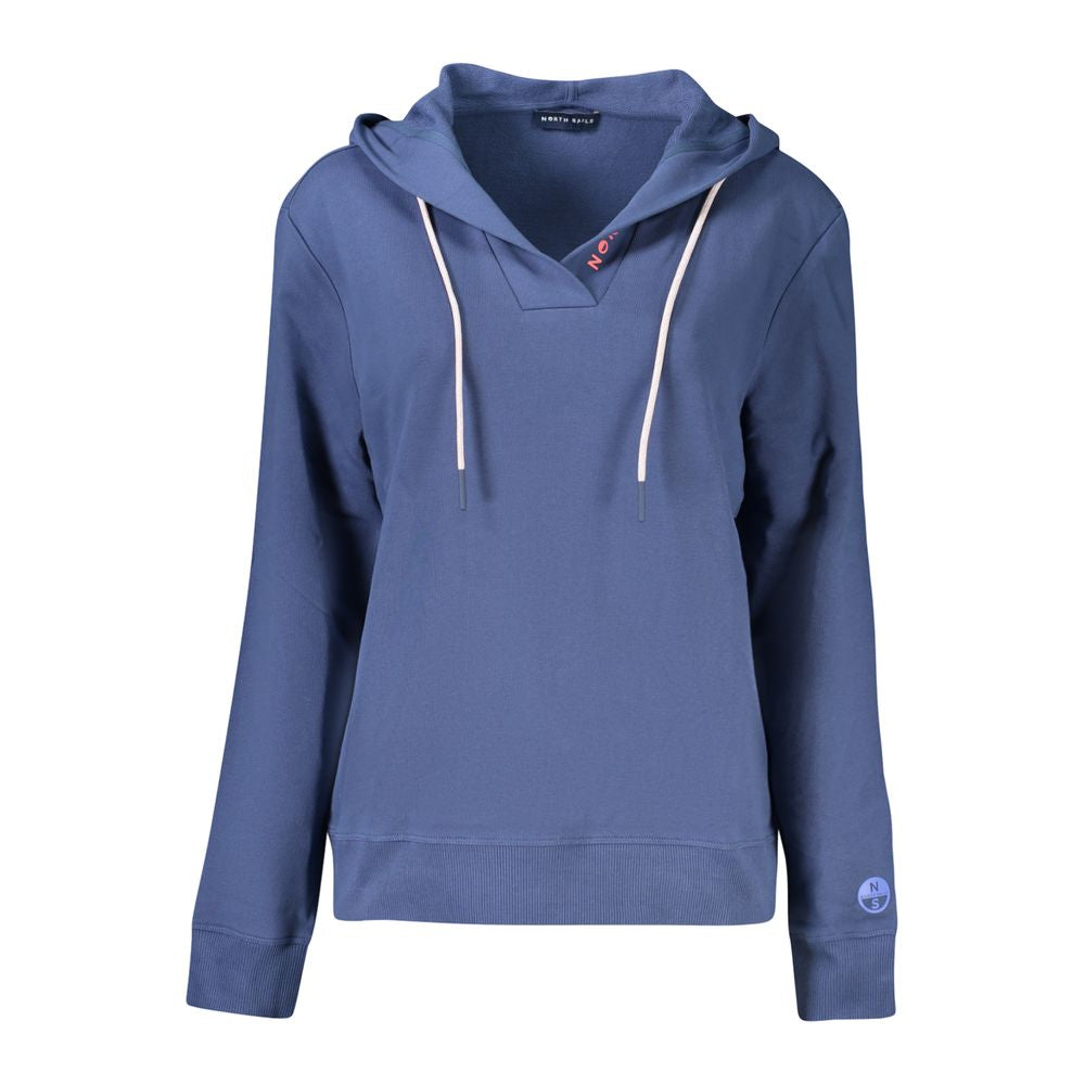 Blue Cotton Women Sweatshirt