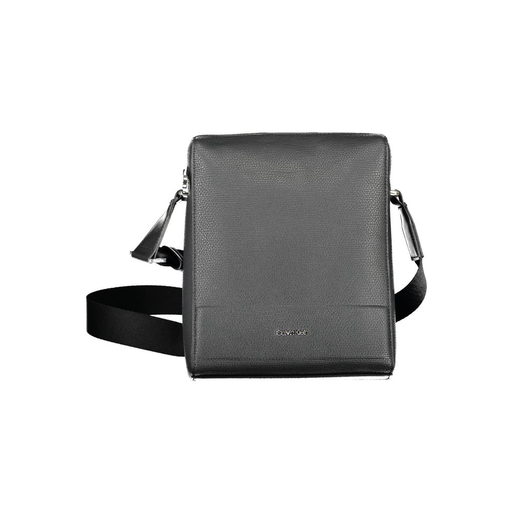 Black Polyurethane Men Shoulder Bag