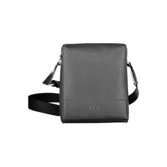 Black Polyurethane Men Shoulder Bag