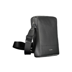 Black Polyurethane Men Shoulder Bag
