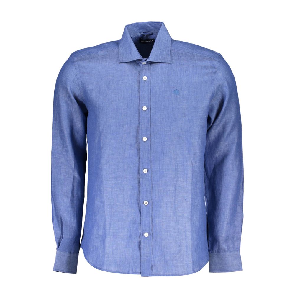 Blu Linen Men Shirt