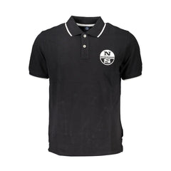 Black Cotton Men Polo Shirt