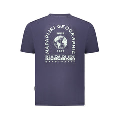 Blue Cotton Men T-Shirt