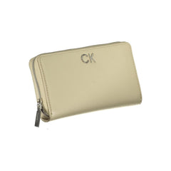 Beige Polyurethane Women Wallet