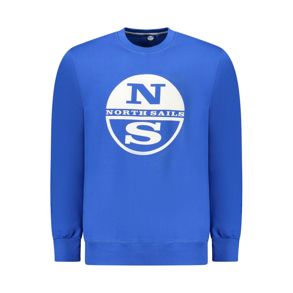 Blue Cotton Men Sweatshirt