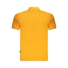 Orange Cotton Men Polo Shirt