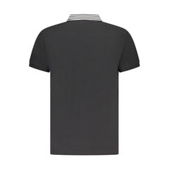 Black Cotton Men Polo Shirt