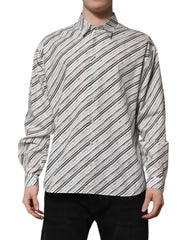 White Striped Long Sleeves Men Formal Shirt