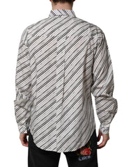 White Striped Long Sleeves Men Formal Shirt