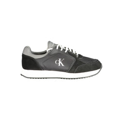 Black Polyurethane Men Sneaker