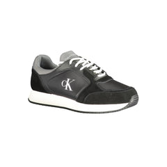 Black Polyurethane Men Sneaker