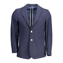 Blue Cotton Men Jacket