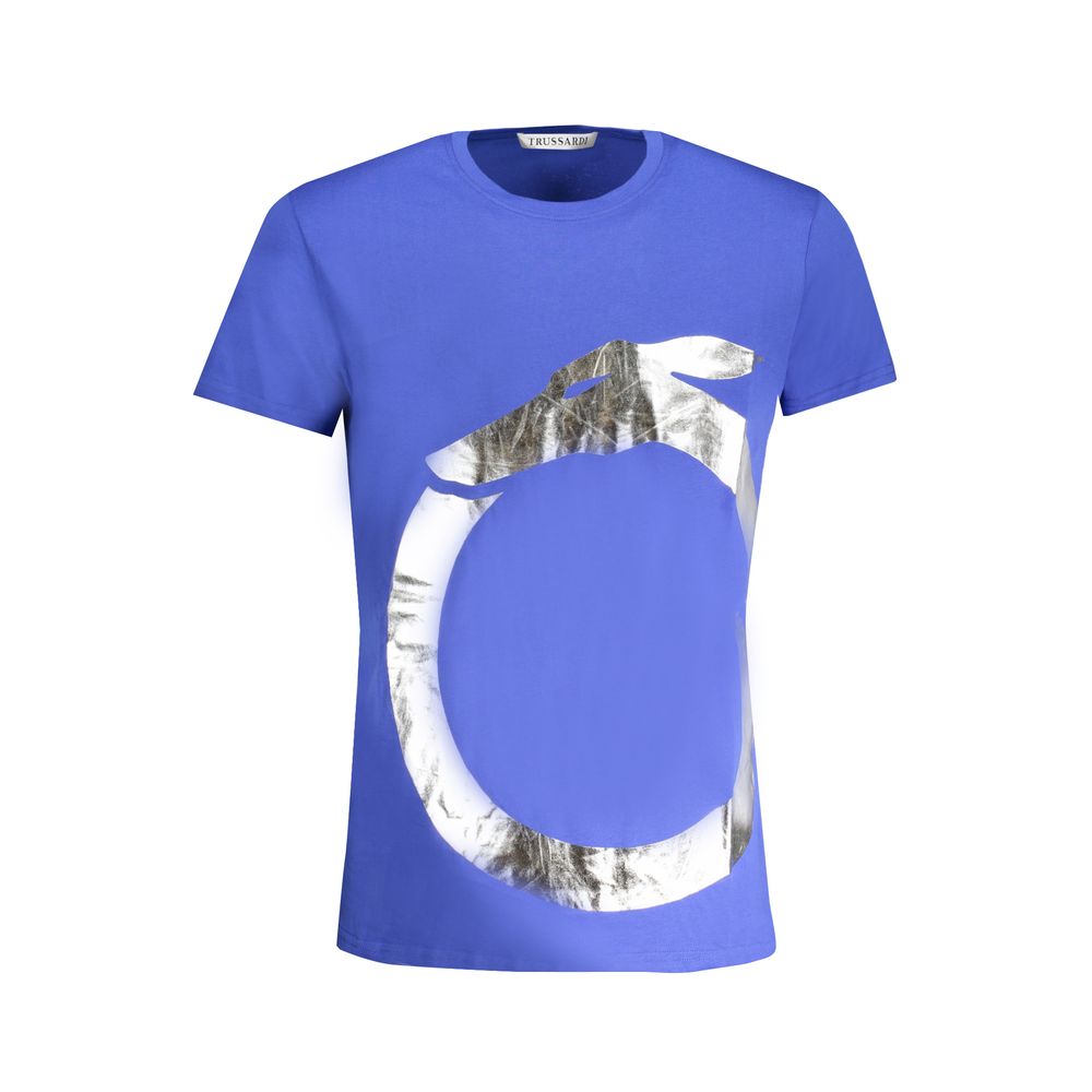 Blue Cotton Men T-Shirt