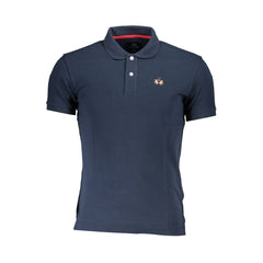 Blue Cotton Men's Polo Shirt