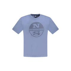 Blue Cotton Men T-Shirt