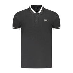 Black Cotton Men Polo