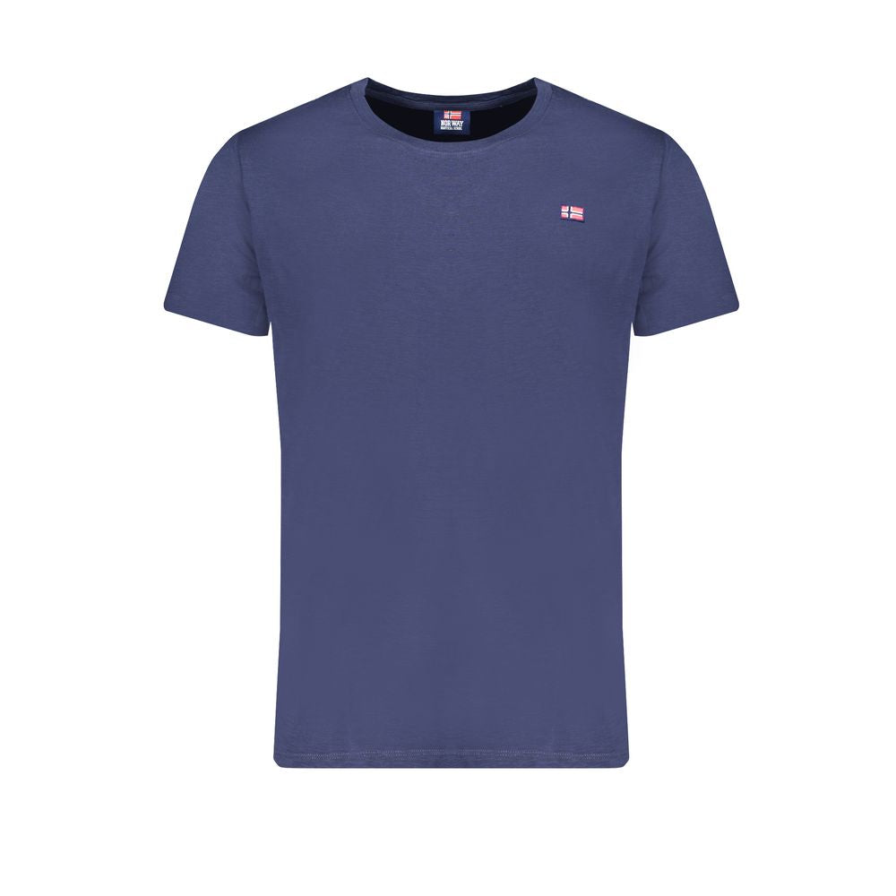 Blue Cotton Men T-Shirt