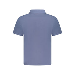 Blue Cotton Men Polo