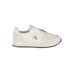 White Polyurethane Men Sneaker