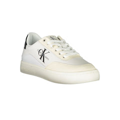 White Polyurethane Women Sneaker