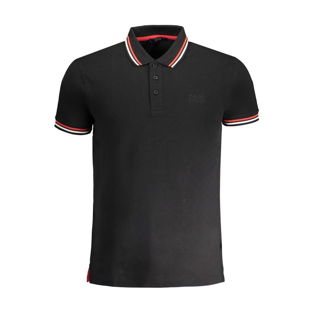 Black Cotton Men Polo Shirt