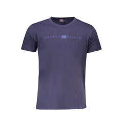 تي شيرت رجالي قطن أزرق للرجال