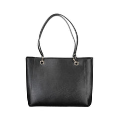 Black Polyurethane Women Handbag