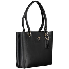 Black Polyurethane Women Handbag