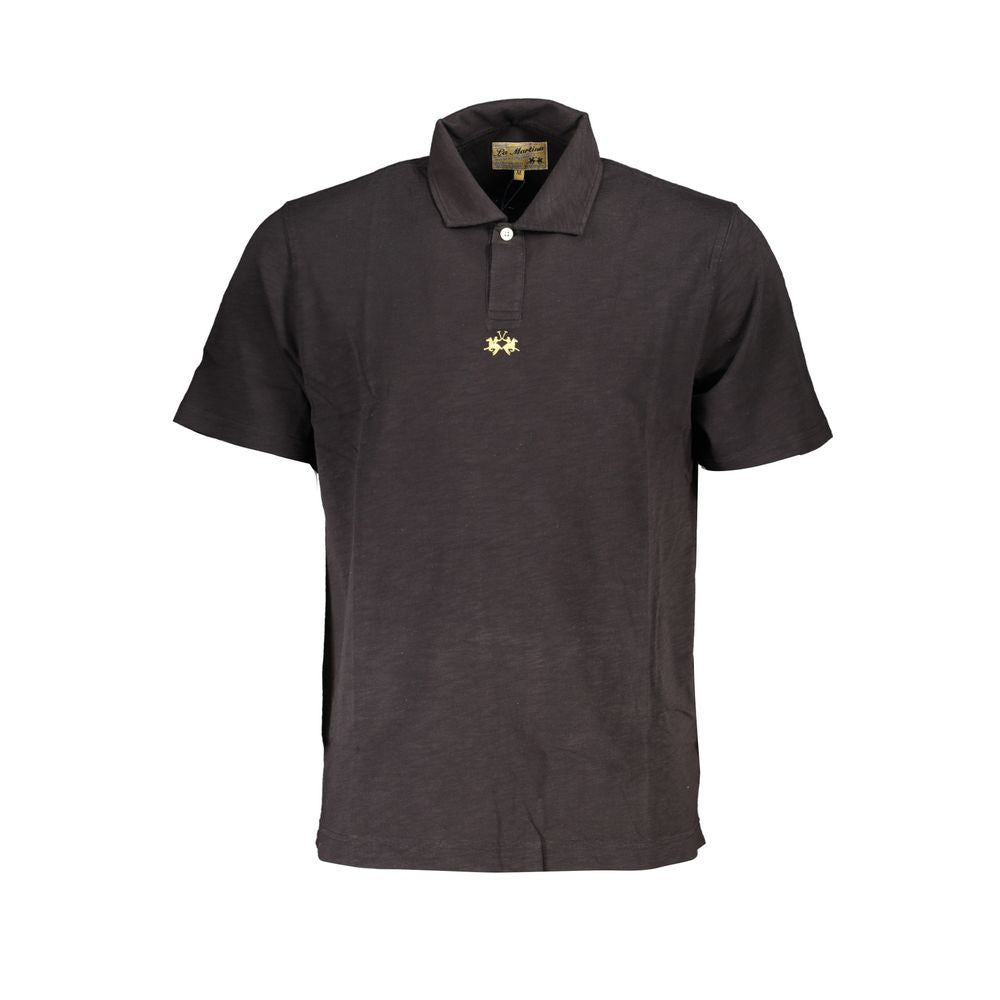 Black Cotton Men's Polo Shirt