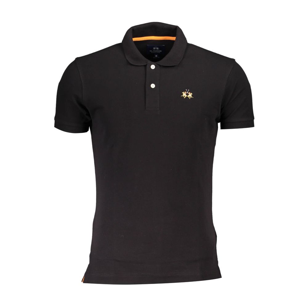 Black Cotton Men's Polo Shirt