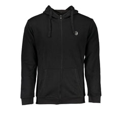 Black Cotton Men's Hooded Sweatshirt