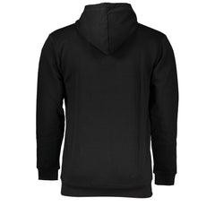 Black Cotton Men's Hooded Sweatshirt