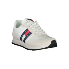 White Beige Polyester Men Sneaker
