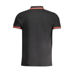Black Cotton Men Polo Shirt