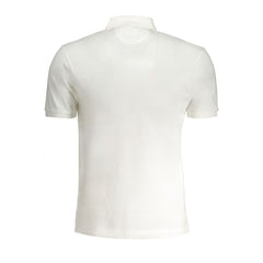 White Cotton Men Polo Shirt