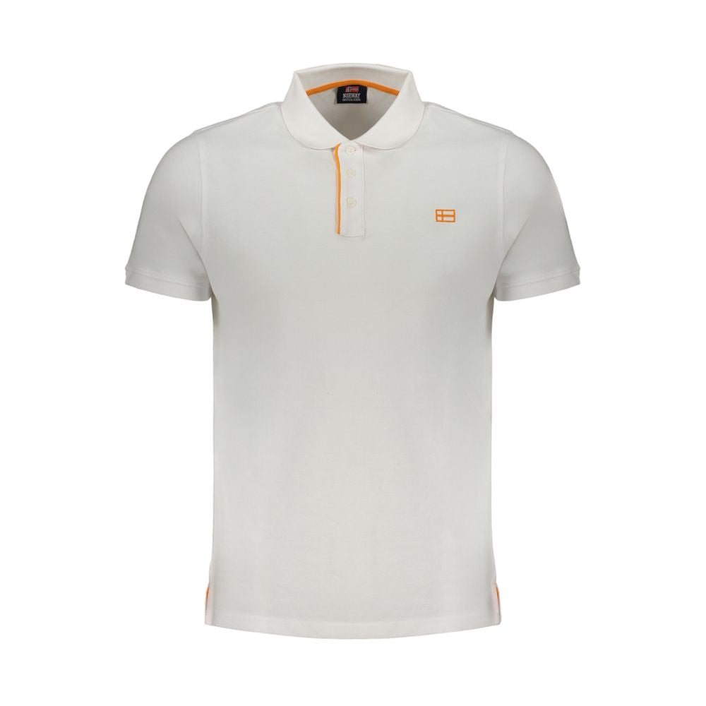 White Cotton Men Polo Shirt