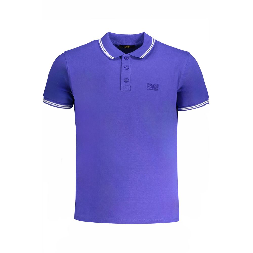 Blue Cotton Men's Polo Shirt